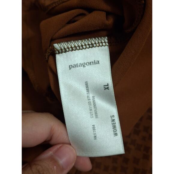 Patagonia Women's Brown Cheetah Print Sleeveless Wrap Dress Size XL - Picture 5 of 7